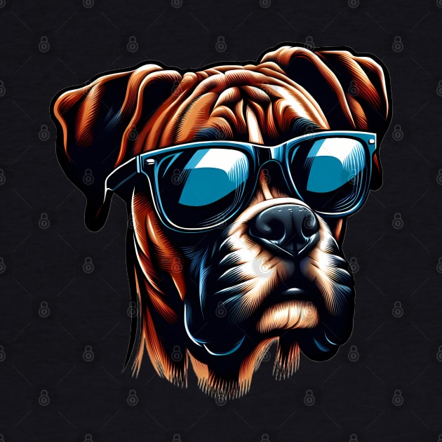 Funny Boxer Dog with Sunglasses by CreativeSparkzz